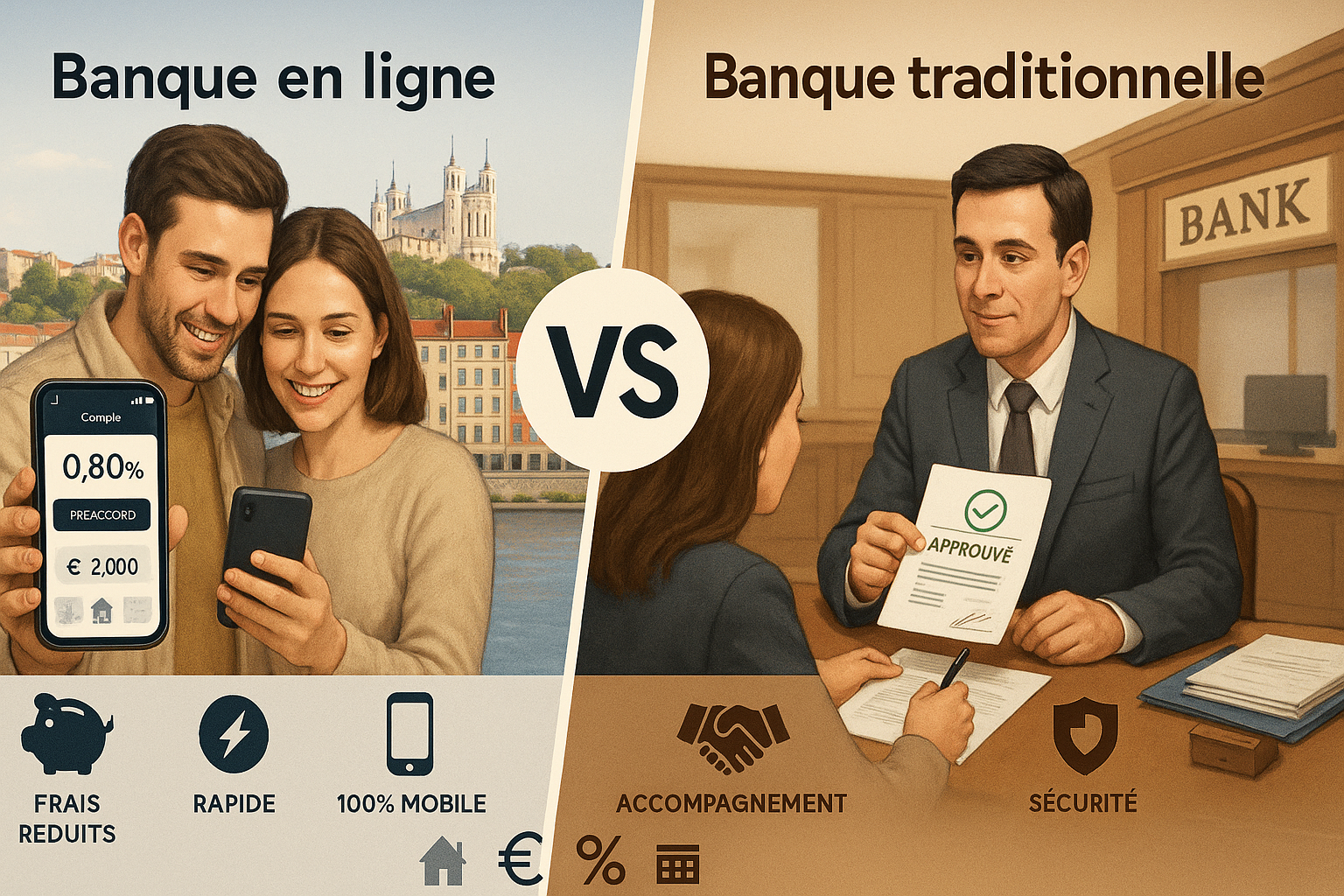 Banques en ligne vs banques traditionnelles : quelle est la meilleure option pour financer un achat à Lyon ?