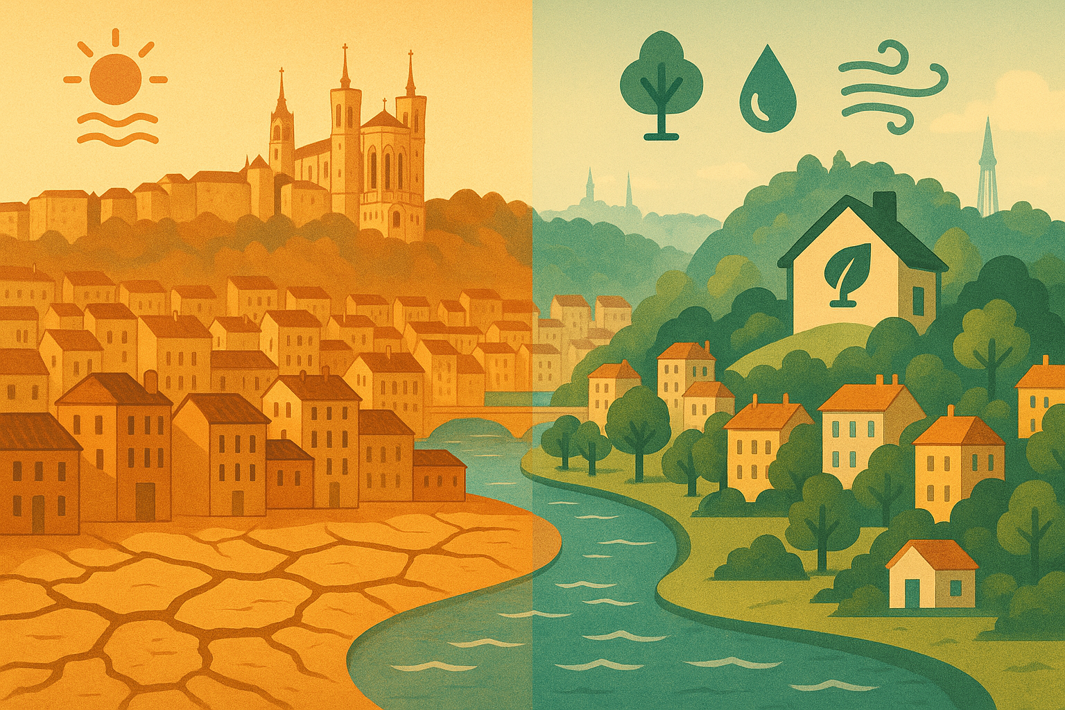 Immobilier et Climat :          quelles zones de Lyon seront  les plus résilientes face aux canicules ?